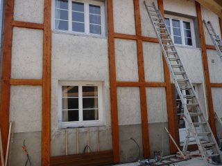 Nouvelle facade extrieure en bois