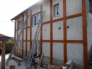 Nouvelle facade extrieure en bois